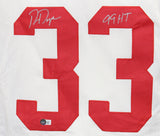 Ron Dayne Autographed/Signed College Style White XL Jersey 99 H Beckett 39336