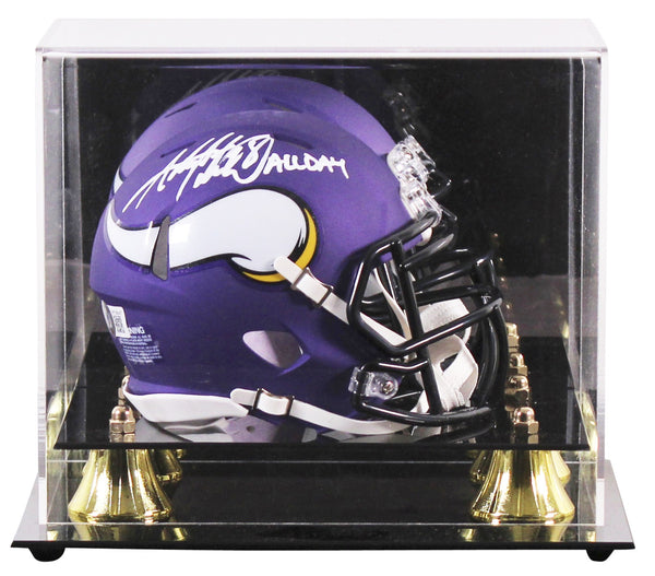 Vikings Adrian Peterson "All Day" Signed Speed Mini Helmet w/ Case BAS Witnessed