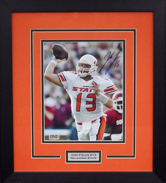 JOSH FIELDS SIGNED OKLAHOMA STATE COWBOYS 8x10 FRAMED PHOTO COA