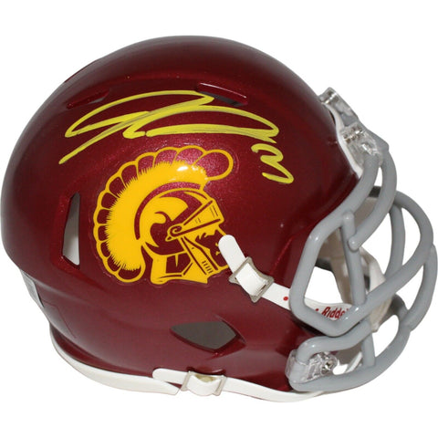 Jordan Addison Autographed USC Trojans Mini Helmet Beckett 42766