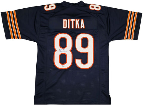 Mike Ditka Chicago Signed Navy Football Jersey BAS
