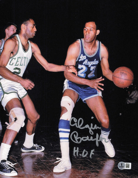 Elgin Baylor Autographed Signed 11x14 Photo Lakers "HOF" Beckett QR #SB30716