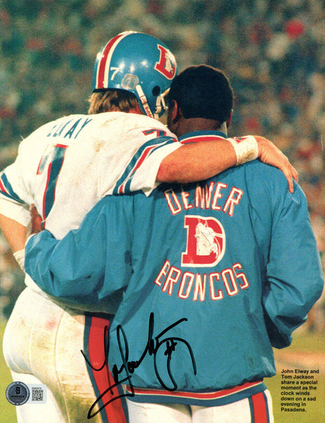 Tom Jackson Signed 86-87 Denver Broncos Magazine Back Side BAS 45479