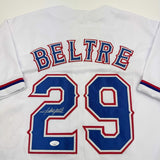 Autographed/Signed Adrian Beltre Texas White Baseball Jersey JSA COA