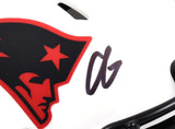 Christian Gonzalez Autographed Patriots Lunar Speed Mini Helmet- Beckett W Holo