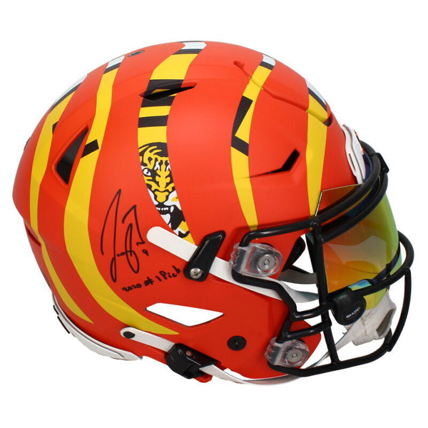 bengals motorcycle helmet Joe Burrow Autographed Bengals / LSU Hand Painted Speed Flex Helmet Fa – Super Sports Center