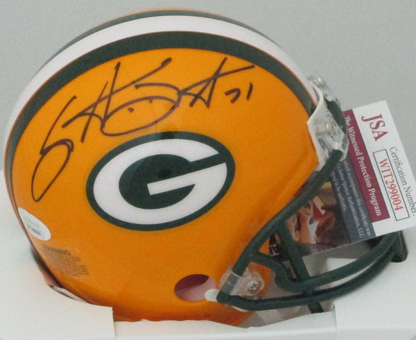 Packers SB XXXI Champ SANTANA DOTSON Signed Riddell Mini Helmet AUTO - JSA