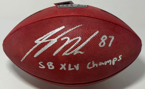 Packers JORDY NELSON Signed Authentic Wilson Duke Football AUTO w/ SB XLV - BAS