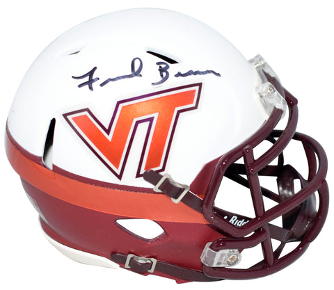 FRANK BEAMER AUTOGRAPHED VIRGINIA TECH HOKIES WHITE SPEED MINI HELMET COA