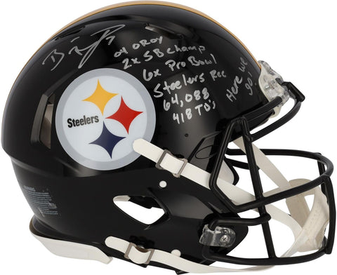 Ben Roethlisberger Steelers Signed Riddell Authentic Helmet w/Career Inscs-LE 7