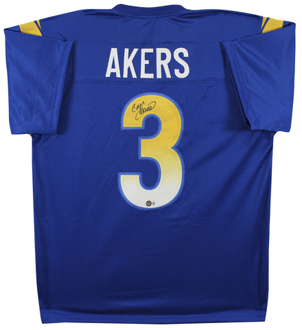 Rams Cam Akers Authentic Signed Blue Pro Style Jersey BAS Witnessed