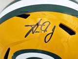 Aaron Jones Autographed Packers Yellow Full Size Helmet Beckett Witness 1W406046