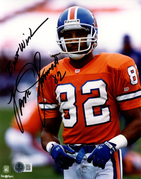 Vance Johnson Signed Denver Broncos 8x10 Photo Best Wishes BAS 45197