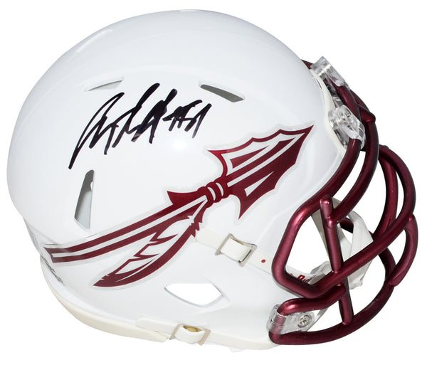 ANQUAN BOLDIN SIGNED FLORIDA STATE SEMINOLES WHITE SPEED MINI HELMET BECKETT
