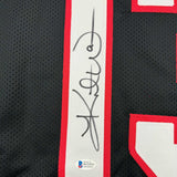 Autographed/Signed Kurt Warner Arizona Black Jersey Beckett BAS COA
