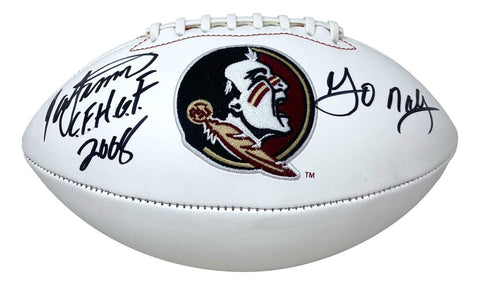 Ron Simmons Signed Florida State Logo Football w/ 2 Inscriptions BAS