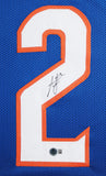 Boise State Ashton Jeanty Signed Blue Pro Style Framed Jersey BAS Witnessed