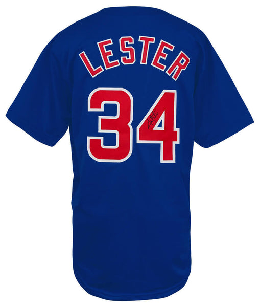 Jon Lester (CUBS) Signed Blue Custom Baseball Jersey - (SCHWARTZ SPORTS COA)