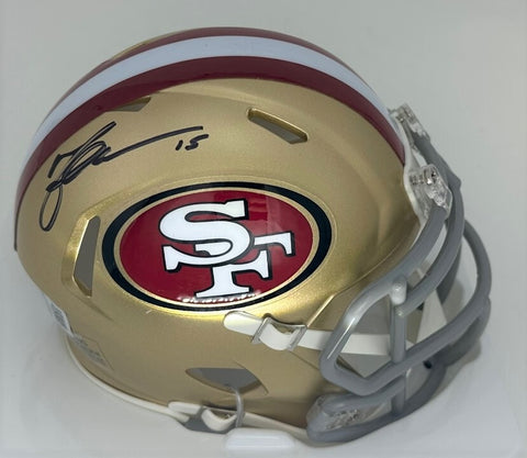 SF 49ers Receiver MICHAEL CRABTREE Signed Riddell Speed Mini Helmet AUTO - BAS
