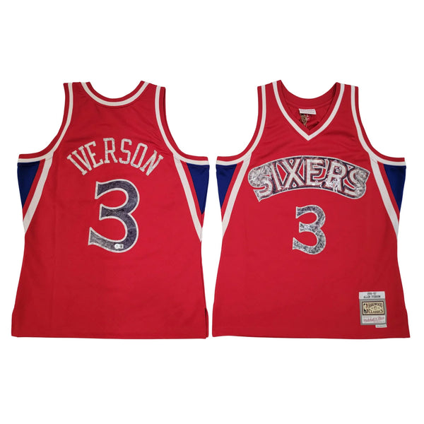 Allen Iverson Signed Philadelphia 76ers 96/97 Red Mitchell & Ness Jersey Beckett