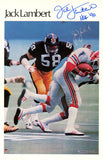 Jack Lambert Autographed Pittsburgh Steelers Mini Poster HOF JSA 46186