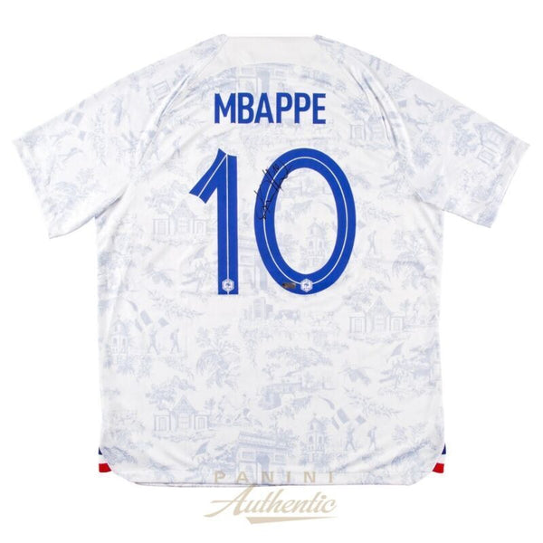 Kylian Mbappe Autographed 2022 France National Team Replica Jersey Panini