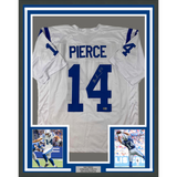 Framed Autographed/Signed Alec Pierce 33x42 White Football Jersey BAS COA