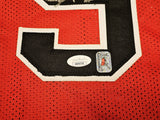 CHICAGO BULLS DENNIS RODMAN AUTOGRAPHED SIGNED RED JERSEY JSA STOCK #215733