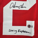 Framed Autographed/Signed Irving Fryar 35x39 Nebraska Red Jersey BAS COA