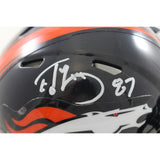 Ed McCaffrey Autographed Denver Broncos TB 97-23 Mini Helmet Beckett 56388
