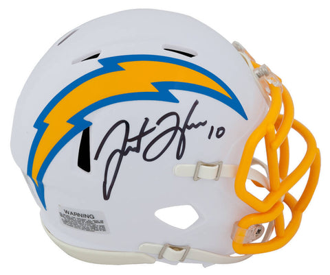 Justin Herbert Signed Chargers White 2020 Riddell Speed Mini Helmet Fanatics COA