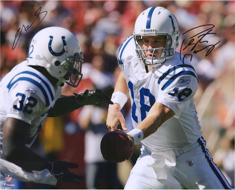 Peyton Manning & Edgerrin James Indianapolis Colts Signed 16x20 Handoff Photo