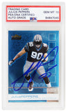 Julius Peppers Signed Panthers 2002 Topps Finest Rookie Card #77 (PSA - Auto 10)
