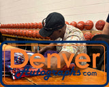 Karl Malone Autographed Utah Jazz Purple M&N Swingman Sz L Jersey Beckett 49288