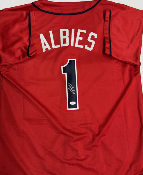 OZZIE ALBIES Signed Custom Replica Atlanta Braves MLB Red Jersey AUTO - JSA