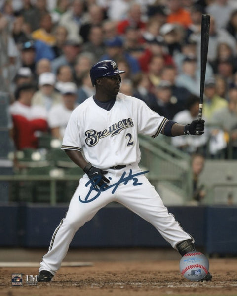 Milwaukee Brewers Infielder BILL HALL Signed 8x10 Action Photo #1 AUTO