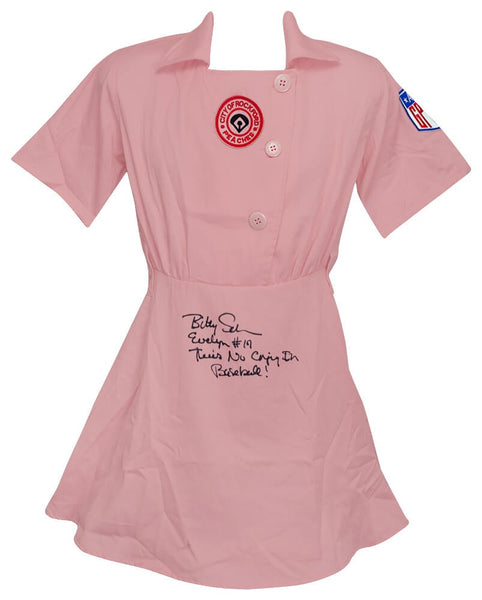 Bitty Schram Signed Rockford Peaches Pink Costume Baseball Jersey w/INSC -SS COA