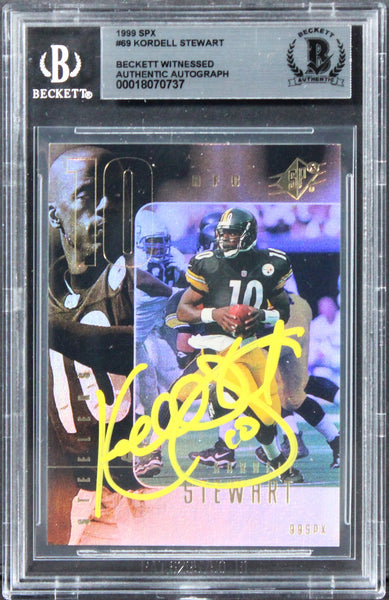 Steelers Kordell Stewart Authentic Signed 1999 SPX #69 Card BAS Slabbed