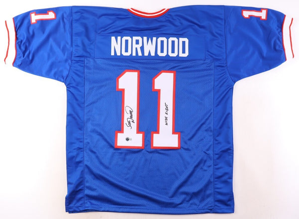Scott Norwood Signed Buffalo Bills Jersey Inscribed "Wide Right" (Beckett) P.K.