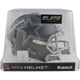 Tony Dorsett Autographed Dallas Cowboys Slate Mini Helmet Beckett Witness 45952