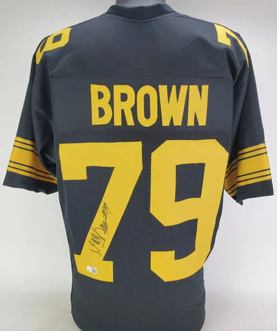 Larry Brown Signed Pittsburgh Steelers Color Rush Jersey (TSE COA) 4xSuper Bowl