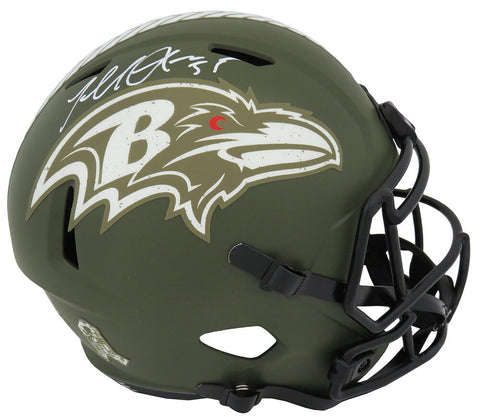 Terrell Suggs Signed Ravens Salute Riddell F/S Speed Replica Helmet - (SS COA)