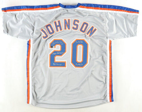 Howard Johnson Signed N.Y Mets Jersey w/ Extensive Career Inscriptions (Beckett)