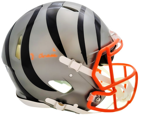 Ja'Marr Chase Signed Bengals Flash Gray Full Size Authentic Speed Helmet Beckett