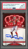 2017 Panini Crown Royale #84 Patrick Mahomes RC Rookie On Card PSA 9/10 Auto