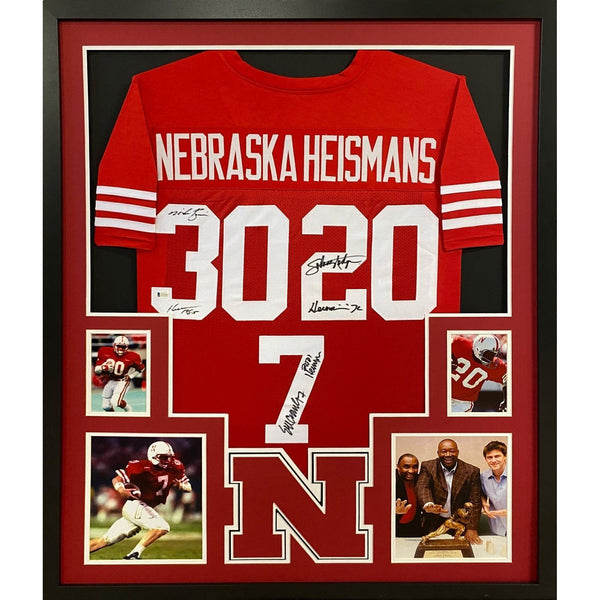 Nebraska Heisman Autographed Signed Framed Crouch Rozier Rodgers Jersey BECKETT