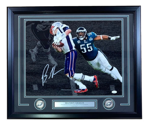 Brandon Graham Signed Framed 16x20 Eagles SB 52 Strip Sack Front Spot Photo JSA