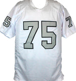 Howie Long Autographed White Pro Style Jersey Grey #-Beckett W Hologram *Black