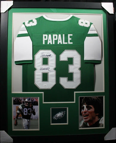 VINCE PAPALE (Eagles green TOWER) Signed Autographed Framed Jersey JSA