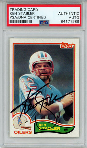 Ken Stabler Autographed 1982 Topps #105 Trading Card PSA Slab 43612